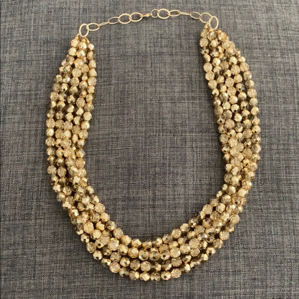 Sparkly Gold Statement Necklace - image 1